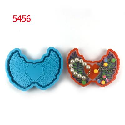 China 5456 viable the heart wing tray mold silicone mold for resin mold diy handmade for sale