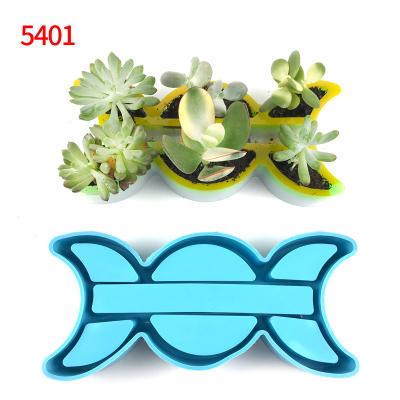 China 5401 Viable Resin Potted Mold Moon Symbol Glitter Shelf Plants Diy Handmade for sale