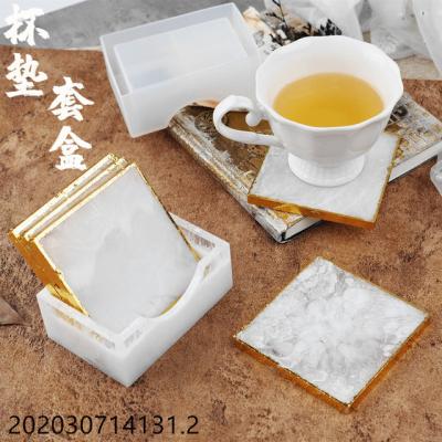 China Sustainable Square Coaster Rack Box Molds DIY Epoxy Resin For Silicone Molds for sale