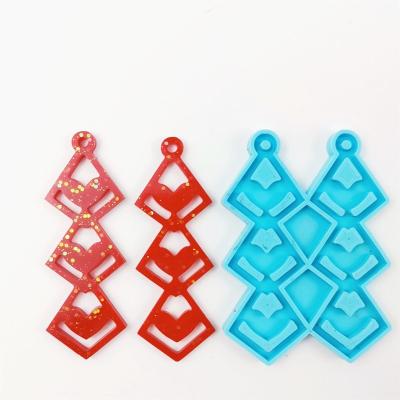 China 1058 Viable Irregularity Heart Earrings Women Silicone Earring Molds for sale