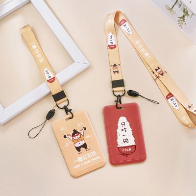 China Advertising Wholesale Cardboard ID Card High Quality Badge Holder For Lanyard PVC Card Holder With Plastic Polyester Lanyard Key Chains for sale