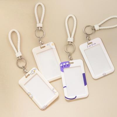 China Festival Custom Photo ABS Acrylic PLASTIC PVC Business Carabiner Badge Holder ID Card Holder with Plastic Polyester Lanyard Key Chains for sale