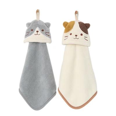 China Custom Cute Animal Absorbent Child Safe Microfiber Toddler Hand Towels Kitchen Towels Bathroom Hand Bath Towel Quick Dry for sale