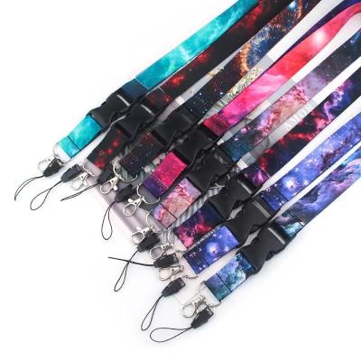 China Promotional Colorful Detachable Starry Sky Holder Lanyards Detachable Starry Sky Holder Security Key Strap Security Badge Neck Badge Lanyards Gift Lanyards With Release Male for sale