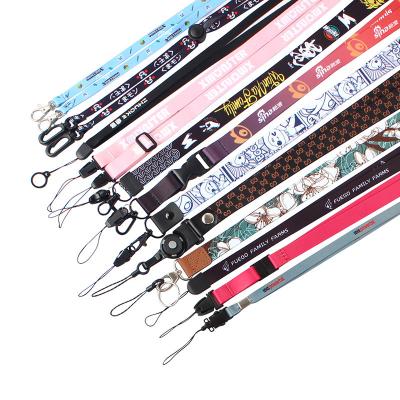 China Promotional Gift Lanyards With Custom Logo Sublimation Polyester Pink Dye Lanyards ID Badge Holder With Logo Custom for sale