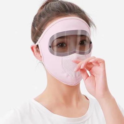 China Summer Men's and Women's Parasol Goggles Sunscreen Windproof Thin Breathable Double Face Mask for sale