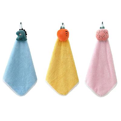 China Viable Fashion Top High Standard Soft Cute Hangable Cartoon Hand Towel for sale