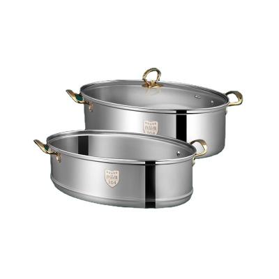 China 410/304 stainless steel low price good quality heat preservation food cooking oval steamer for sale for sale