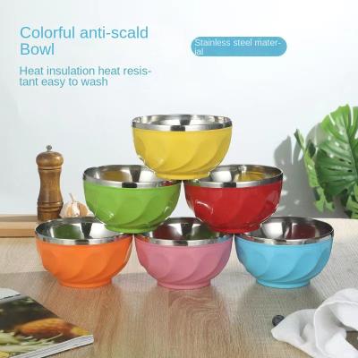 China 13cm 15cm Stainless Steel Metal Soup Bowl Dinner Food Basin Colorful Viable 17cm Mixing Bowl With Lids For Kids for sale