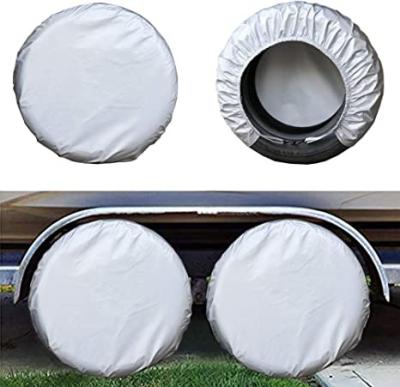 China Sports Waterproof Aluminum Film Tire Sun Protectors , Silver Sun Rain Snow Protector Wheel Cover for sale