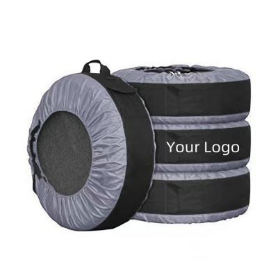 China Higher quality 600D sports handle for easy carrying spare tire cover, machine washable portable wheel bags for sale