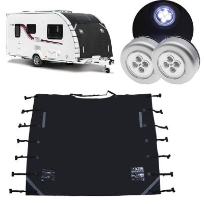 China RV Accessories Reflective Brand Waterproof Camper Front Towing Cover Protector Dustproof Sports Trailer Caravan Cover Camper for sale