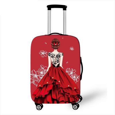 China Luggage Cover Pretty Travel Spandex Canvas Fabric Princess Wedding Beauty Girl Luggage Cover Elastic Protect Travel Luggage Bag Cover for sale