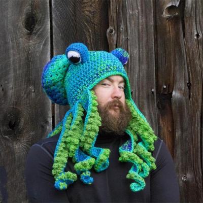 China Party Octopus Head Winter Animal Knitted Hat, Pot Belly Octopus Squid Hat for sale