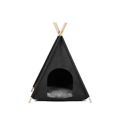 China Wooden Frame Cat Tent Pet House Cat House Indian Pet Teepee High Quality Pet Tent for sale