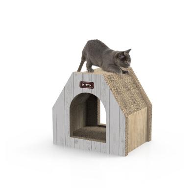 China Cats Quality House Shaped Design Cat Striping Cardcoard House for sale