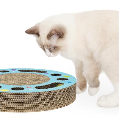 China Cats Sea World Design Cat Scratcher Board Toy Corrugated Cardboard With Ball Toys for sale