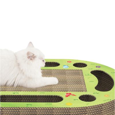 China Cats Spring Design Cardboard Cat Interactive Ball Rolling Toy Cat Scratcher for sale