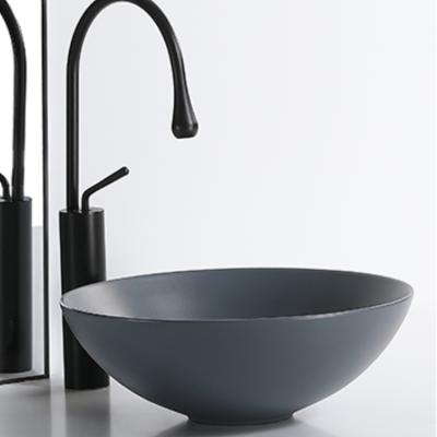 China Bathroom Modern Deep Blue Ceramic Faucet Wholesale Price Round Porcelain Sink for sale