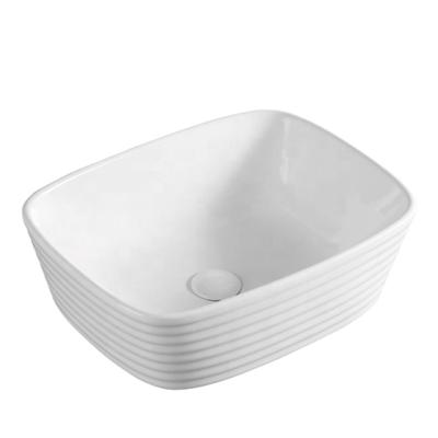 China Eco-friendly Sink Sanitary Ware Bathroom Nordic Style Art Worktop Ceramic Basin for sale