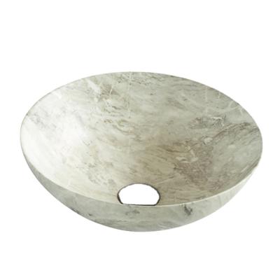 China Modern Bathroom Ware Wash Basin Toilet Sanitary Sink Round Counter Top Marble Basin for sale