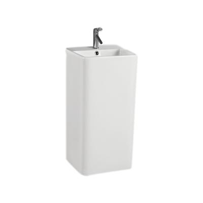 China Wholesale Cheap Price Square Shape Bathroom Standing Sink High Temperature Pedestal Wash Basin Eco - Friendly for sale