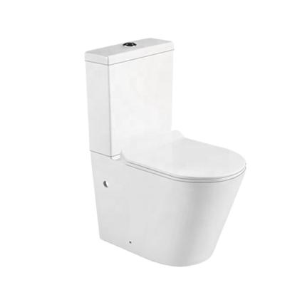 China Modern Design Popular Western China Factory Cheap Ceramic Two-piece Toilet Double-Flow Style Toilet 2 Piece Toilet Watermark for sale