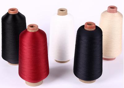 China Red Colour High Tenacity Polyester Yarn / 600D High Elastic Yarn For Shoe Upper for sale