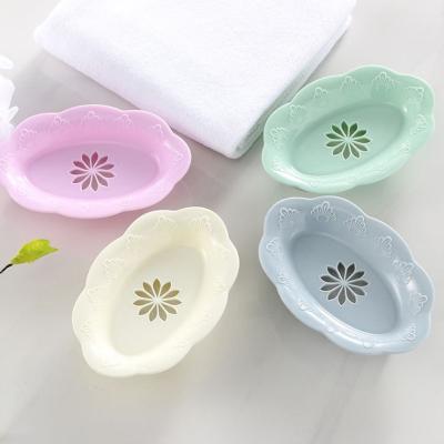 China 1 Pcs Good Quality Soap Box Plastic Patterned Bathroom Drain Soap Holder Portable Travel Soap Protect Case HSD/044 for sale