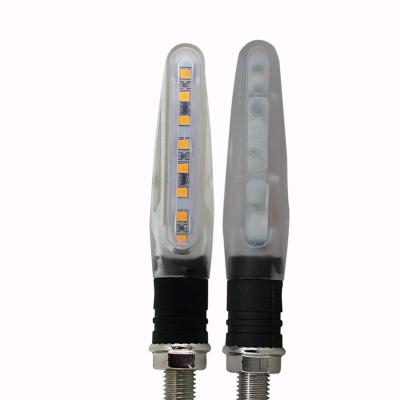 China 2PCS LED Motorcycle Turn Signal Lights 12 SMD Tail Flasher Water Flow Bendable Motorbike Flashing Lights IP68 HSD-017 for sale