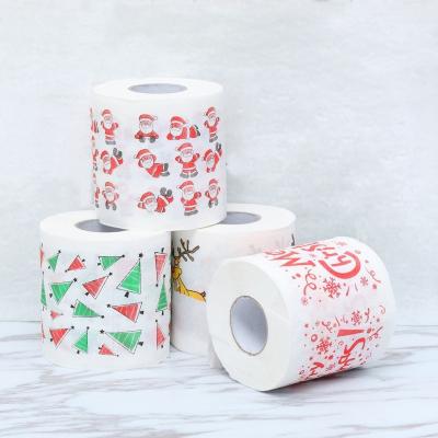 China Christmas Pattern Series Roll Paper Christmas Decorations Printing Funny Toilet Paper Home Christmas Decorations HSD006 for sale