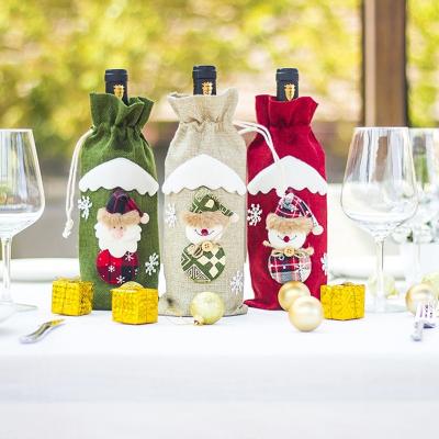 China Christmas Wine Bottle Cover Merry Christmas Decor For Home Happy New Year 2021 Christmas Table Decor Christmas Gift HSD023 for sale