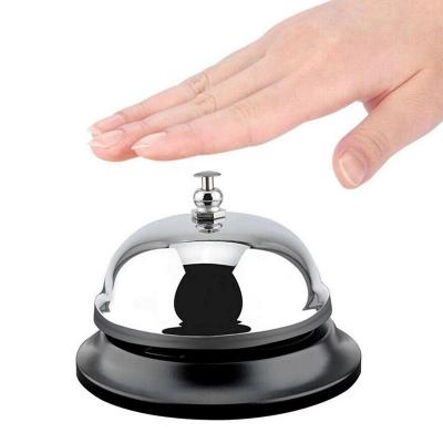 China 65mm Office Christmas Kitchen Counter Hotel Reception Christmas Bell Dining Table Steel Monochrome Table Call Bell for sale