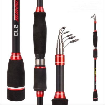 China Carbon Fiber Large Set Spinning Casting Telescopic Lure Carbon Fiber Spinning Fishing Rod Rod Combo Set Fishing Kit for sale