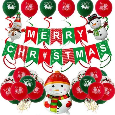 China Environmental Friendly Christmas Party Supplies Decorations Set Balloons Set Party Decorations Including Balloons Garland Banner for sale