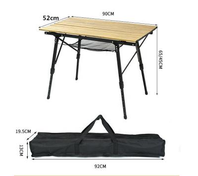 China Portable Outdoor Folding Picnic Camping Easy Carry Table With Aluminum Legs Height Adjustable Roll Up Table Top for sale