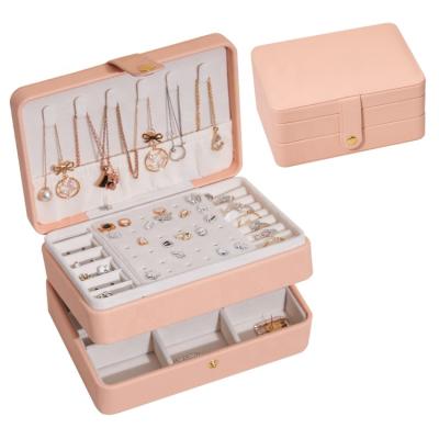 China Fashionable Hot Sale Jewelry Organizer Display Case Earring Jewelry Boxes Packaging Luxury Small Jewelry Box Bag for sale