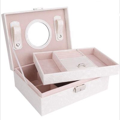 China Fashionable Multi Functional Leather Jewelry Pack Jewelry Box Bridesmaid Gift Traveling Portable Organizer Box for sale