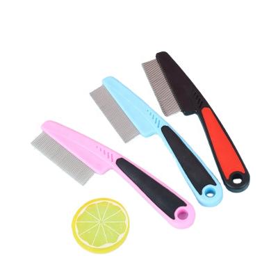 China Durable Durable Stainless Steel Pet Grooming Comb Metal Straight Row Steel Dog Grooming Comb for sale