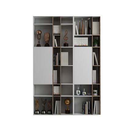 China Modern Design Expandable Home Living Room Display Cabinet Open Shelf Wooden Bookcase With Door for sale