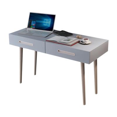 China Latest Mold Design Anti-bacteria and Wooden Legs Bedroom Study Table Computer Desk with 2 Drawers for sale