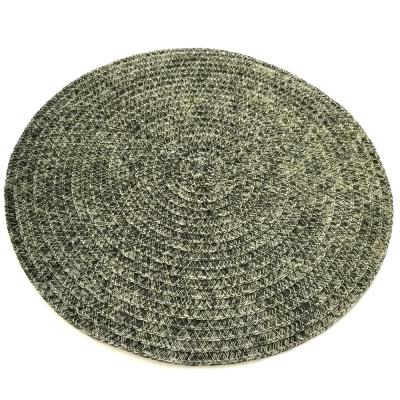 China Sustainable Popular Woven Vinyl PVC Round Dining Table Place Mat for sale