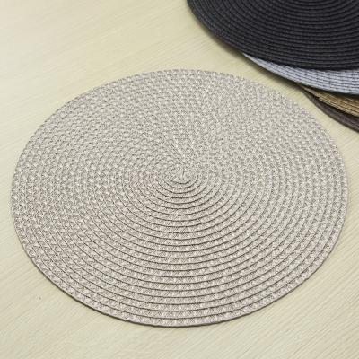 China Sustainable Low Price High Quality Fashion Braided Round PP Woven Kitchen Food Serving Place Mats for sale