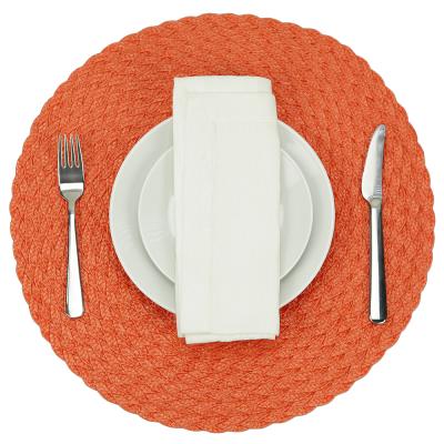 China Daily Use Sustainable Easy Clean All Over Round Braid PP Table Place Mat for sale