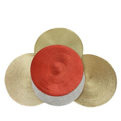 China Sustainable Promotion Christmas Metallic Round Place Mat for sale