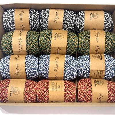 China High Quality Hot Selling Twine Manual Wrapping Twine Colorful Twisted Paper Wrapping Paper Rope For Decoration for sale