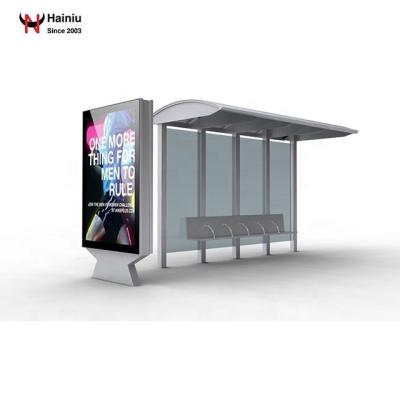 China Good Design Mobile Charging Bus Station With Solar Bench Scrolling Advertising Solar Bench Posters Static for sale