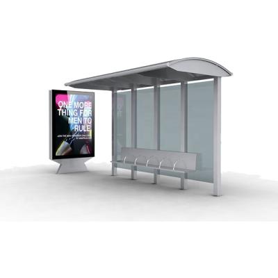 China Nice Movable Filling Design Advertising Bus Station Customized Size Metal Light Box Bus Booth for sale