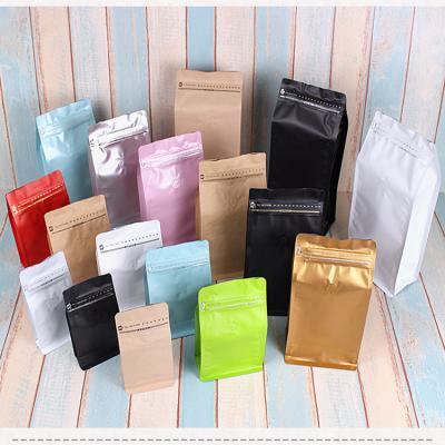 China Wholesale 250g Custom Moisture Proof Block Bottom Coffee Packaging Bags With Zipper for sale