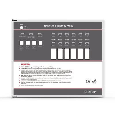 China Hotel AC 110V 220V Non-accessible Conventional 6 Zone Fire Alarm Control Panel for sale